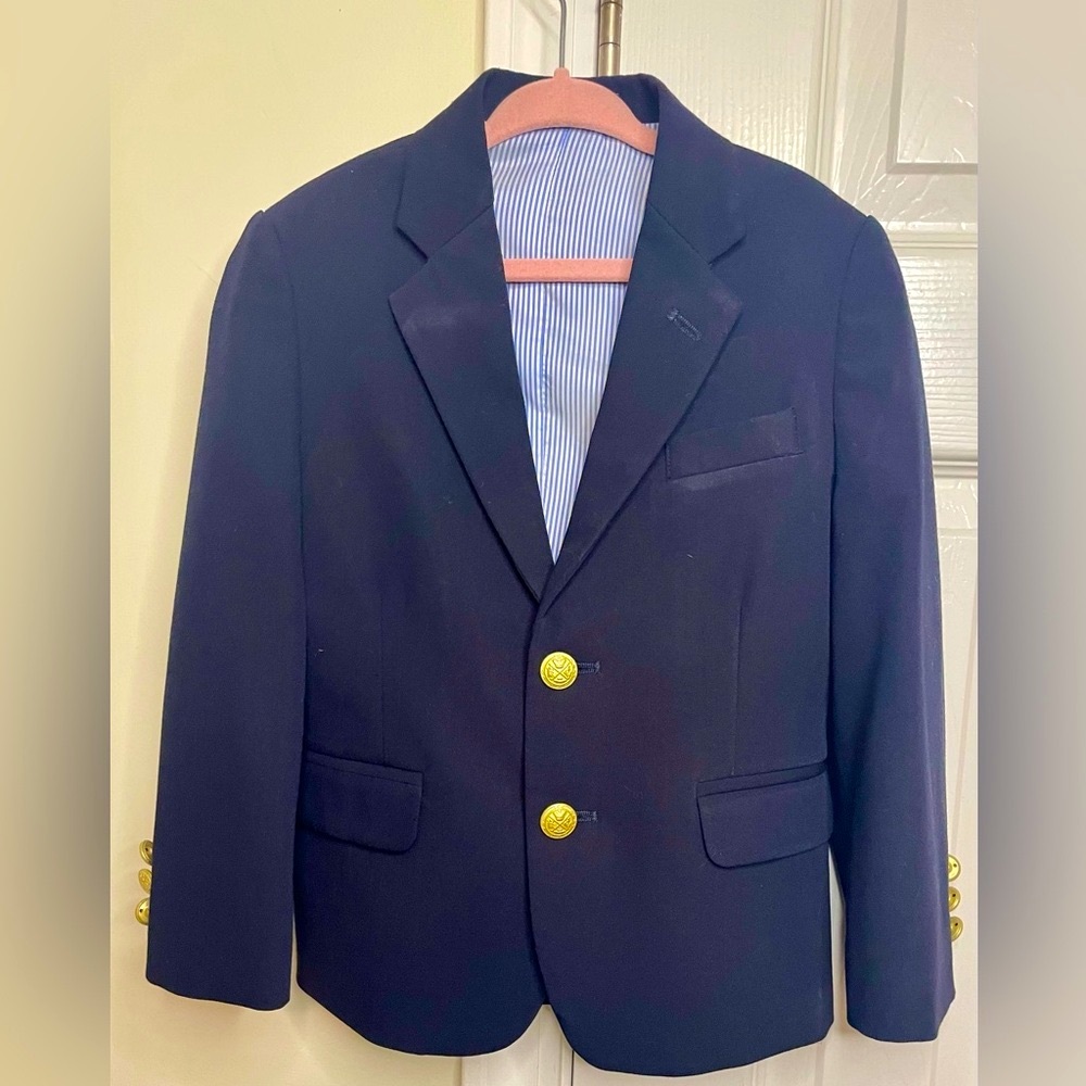 Izod KIDS Navy Blue and Gold Sport Coat with Classic Elegance